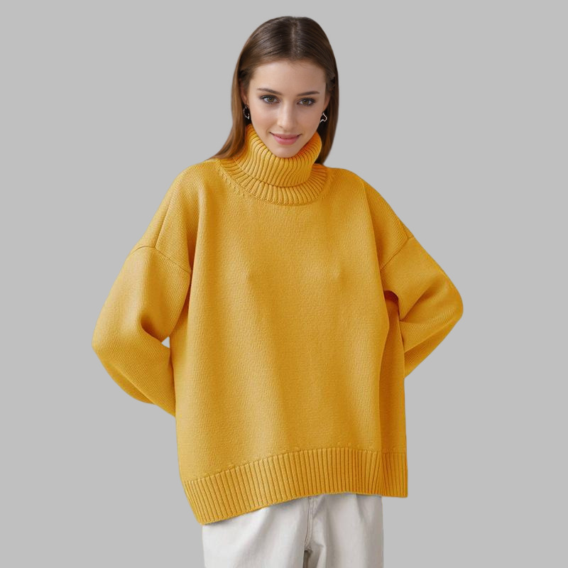Women's solid color turtleneck sweater, European and American style, autumn and winter loose fit, versatile, classic best-selling knitwear, factory price wholesale. - Image 25