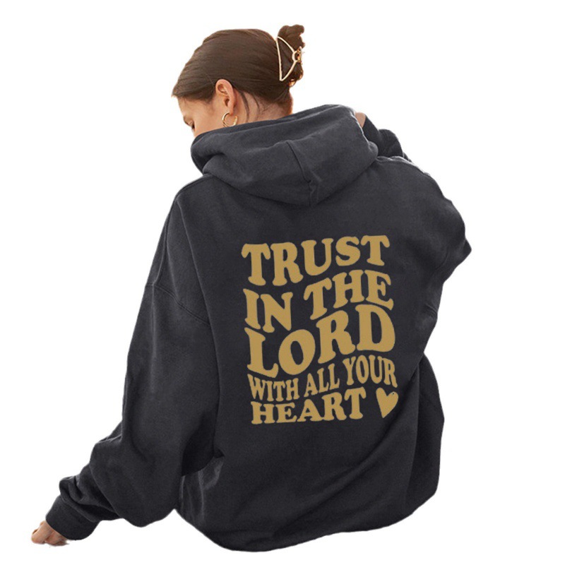2023 Autumn and Winter Women's New Fashion Personalized Character Print Hooded Back Collar Plus Velvet Sweater with Versatile Design - Image 10