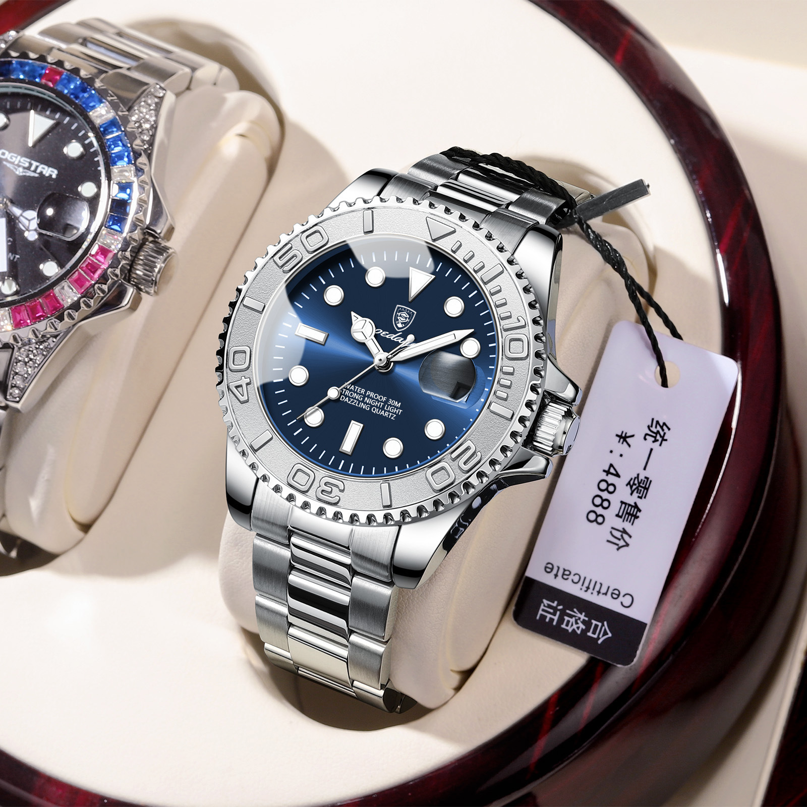 Swiss brand men's watch, waterproof, luminous, stylish new quartz wristwatch, live stream, export hot-selling item, dropshipping available. - Image 6