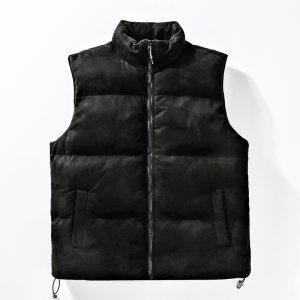 Cross-border e-commerce, Douyin and Kuaishou live streaming hot-selling suede stand-up collar vest, unisex style, trendy top.