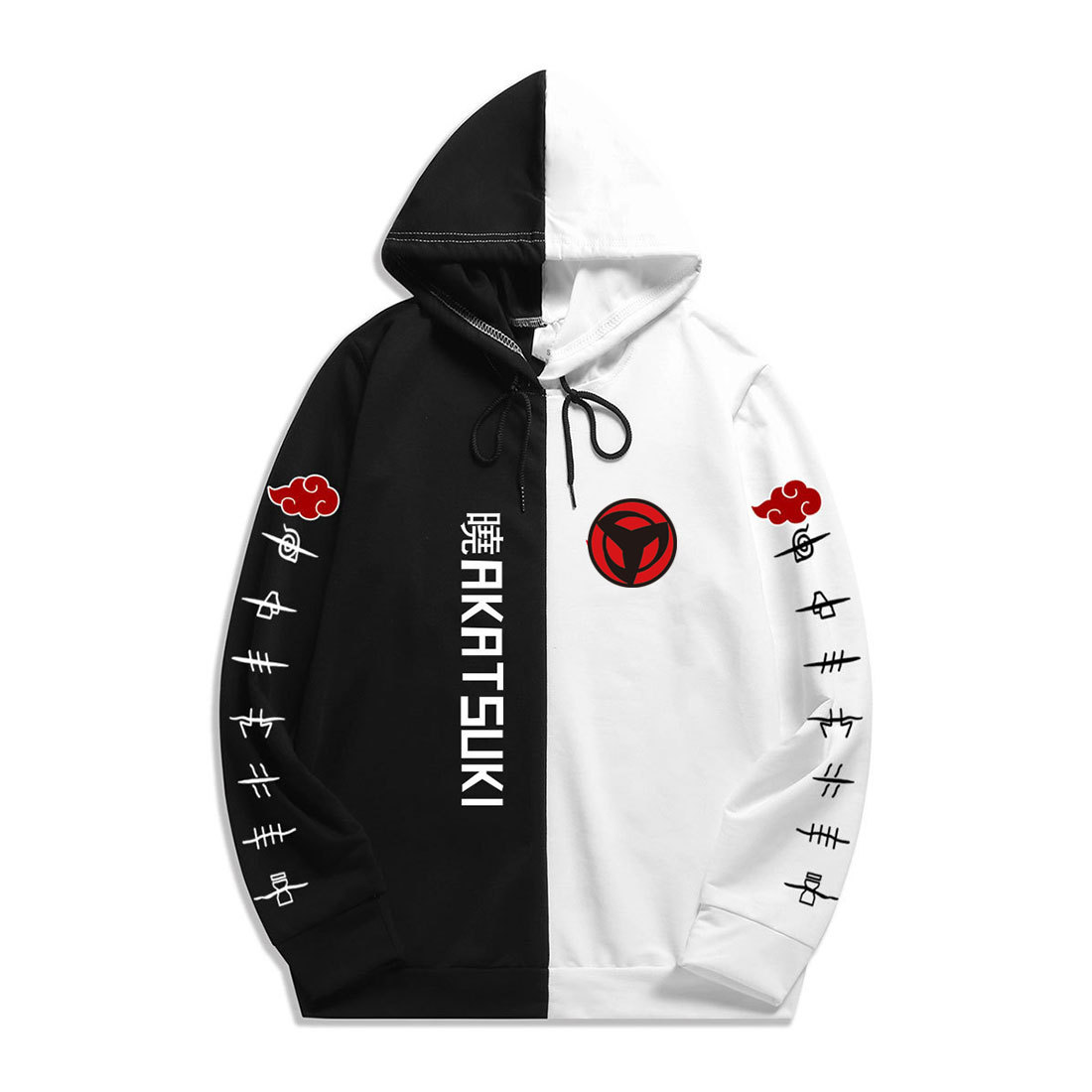 Cross-border spring and autumn tide brand Naruto thin section Naruto Xiao organization sweater loose men's and women's splicing hooded jacket - Image 3