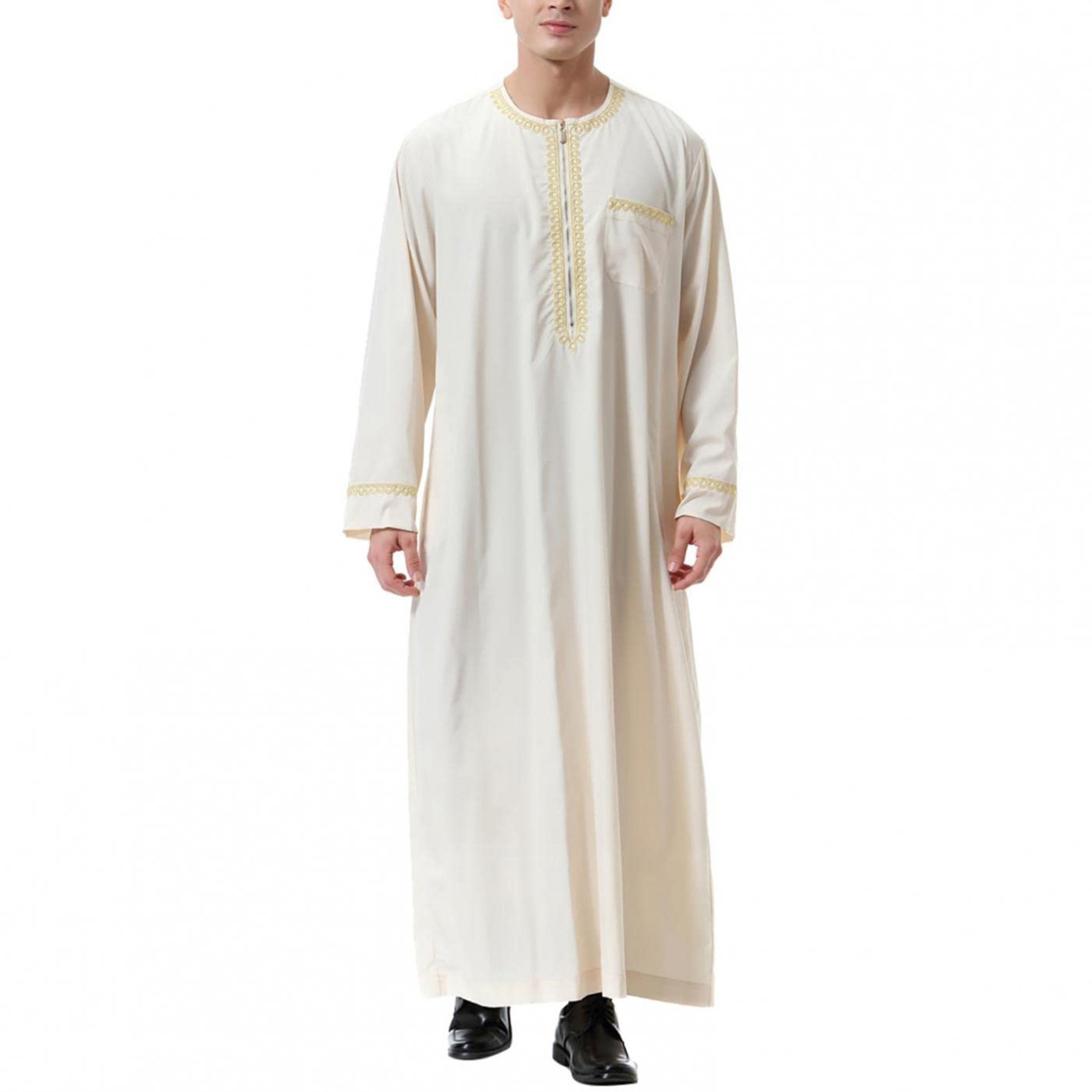 2023 new Muslim Middle East Arab robe men's round neck hot selling clothing - Image 8