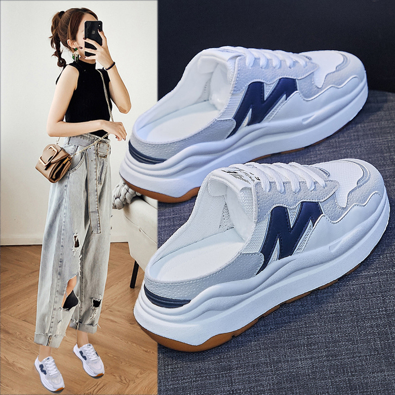 2023 Korean summer new style half-cup dad shoes for women ins trendy thick-soled student sports and casual shoes street shooting 2210 - Image 5