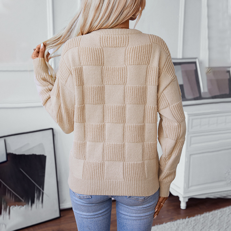Casual Pullover Sweater for Women, 2024 Autumn/Winter New Style, Loose Round Neck, European and American Style Knitted Top - Image 2