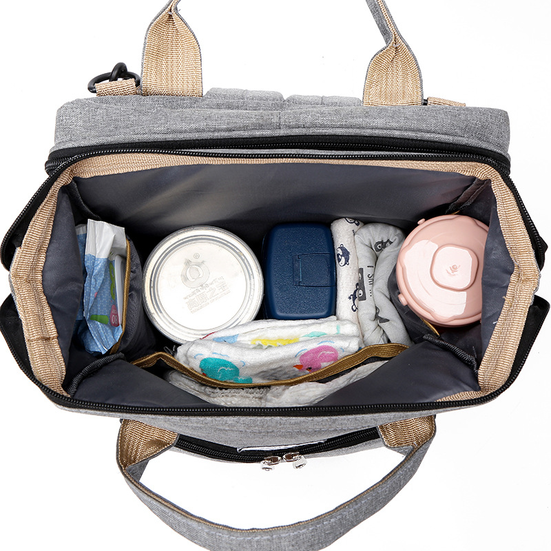 Factory wholesale mommy bag portable folding backpack mommy bag multifunctional can hang baby stroller crib mother and baby bag - Image 4
