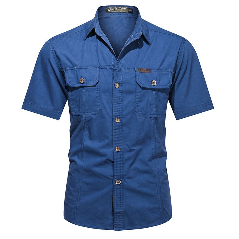 2024 Spring and Autumn New Shirt Men's Long Sleeve Cotton Casual Solid Color Shirt Middle-aged and Young Worker Slim Jacket - Image 16