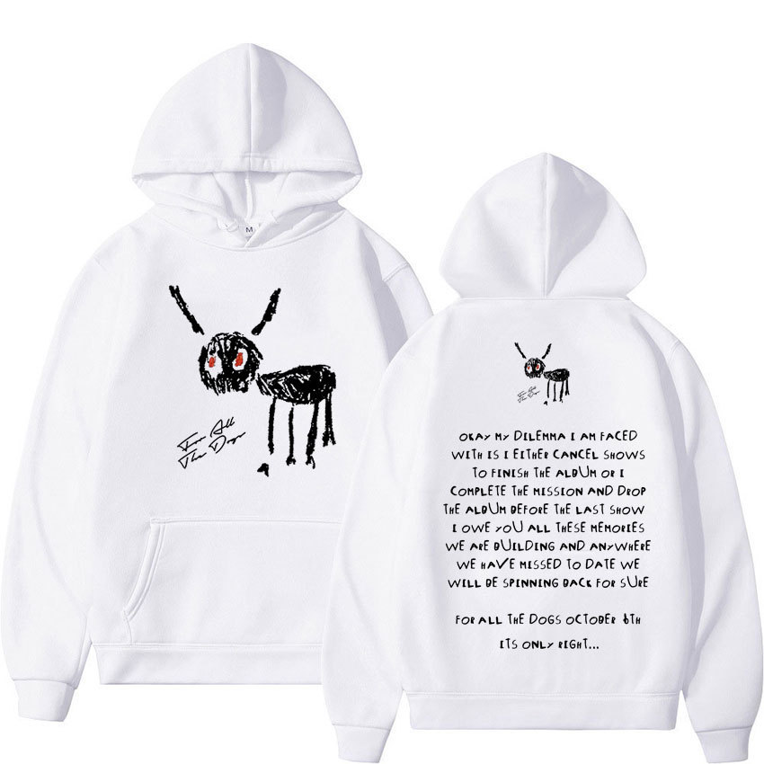 2024 New Rapper Drake for All The Dogs Letter Hoodie Men's Hi - Image 2