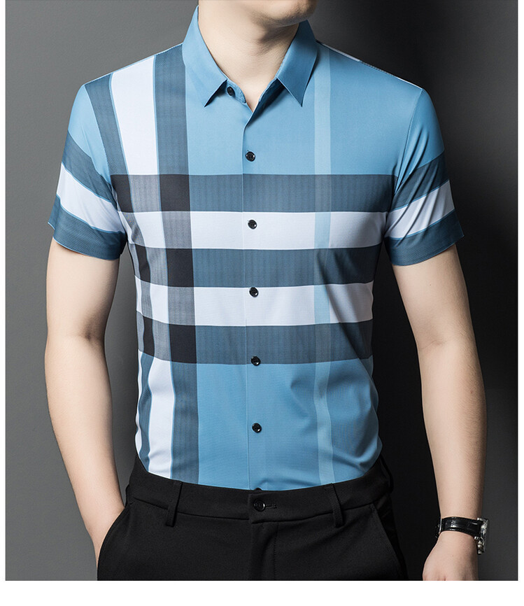 New summer men's shorts beach pants sports casual shorts simple digital printing workwear plaid pants men - Image 10