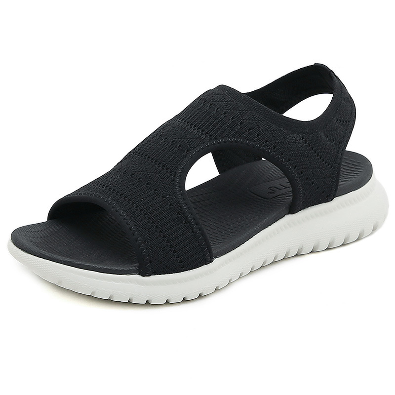 H1109-A5 Amazon 2024 summer new sandals for women simple light sports style wedge heel comfortable large size - Image 3