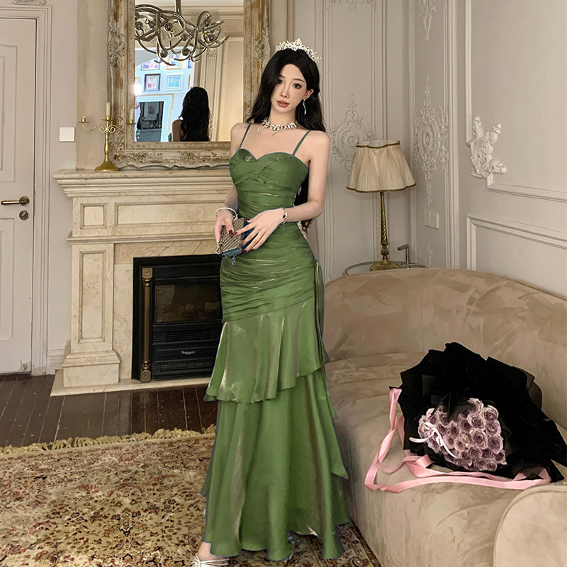 New summer French-style elegant slip dress, flattering and perfect for banquets. - Image 3