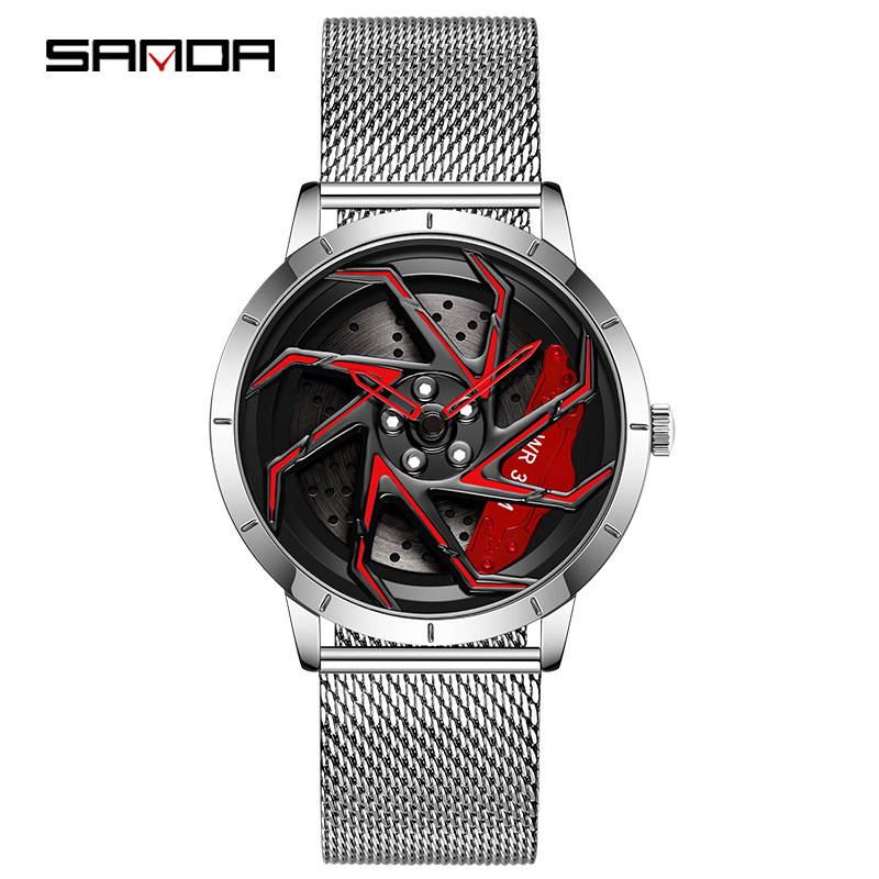 Sanda new 1088 mesh strap youth personality fashion trend waterproof student male quartz watch factory wholesale - Image 12
