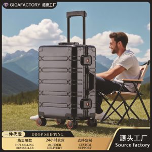 All-aluminum-magnesium alloy luggage, 20-inch carry-on, 24-inch metal combination lock suitcase, 28-inch large capacity cross-border travel suitcase