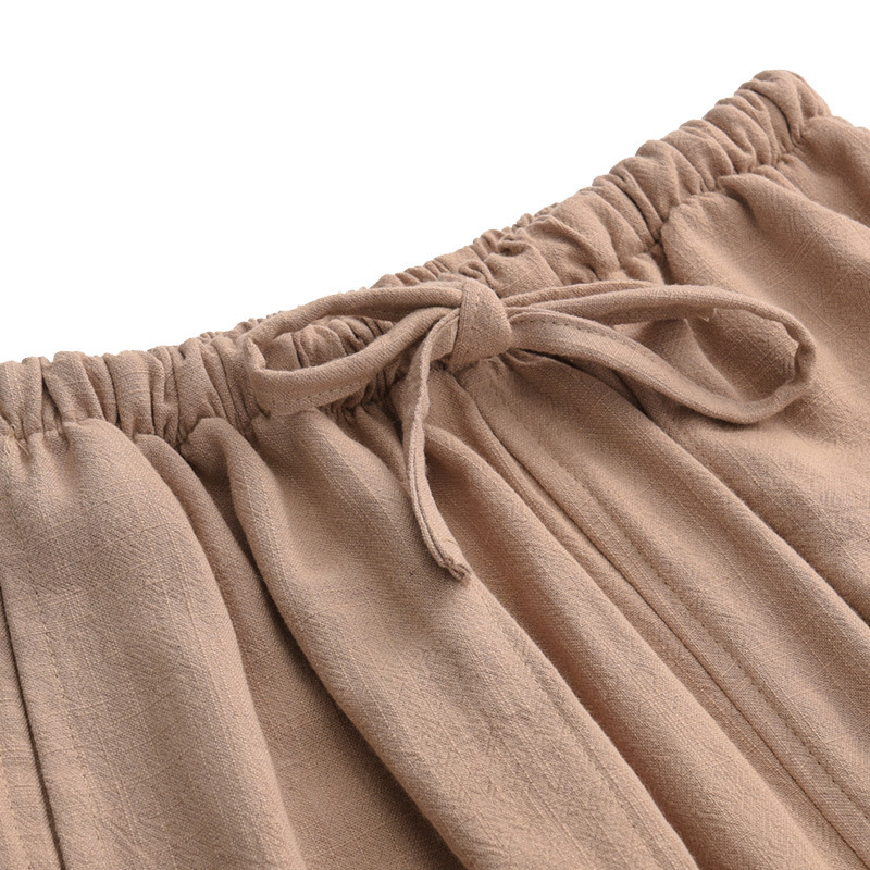 Chinese style men's linen casual pants loose large size trousers cotton and linen pants straight pants Tai Chi Kung Fu pants men - Image 3