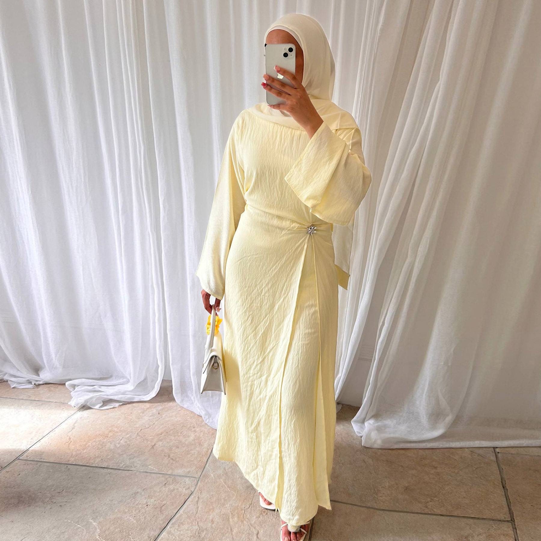 Loriya solid color minimalist plus size dress LR1077 - Image 12