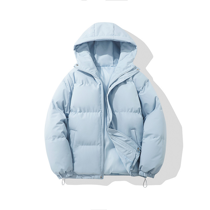 2025 new solid color hooded cotton coat for men and women winter couple Korean loose warm cotton coat casual bread cotton coat - Image 12