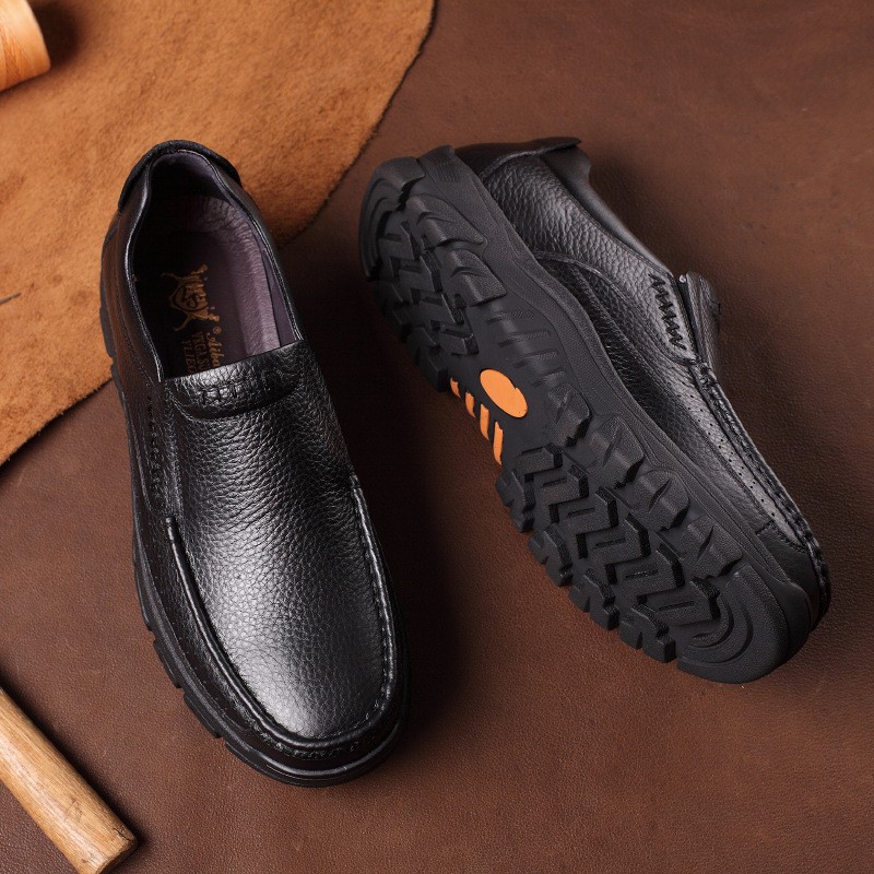 Factory direct sales autumn new genuine leather casual business leather shoes for men lightweight breathable non-slip middle-aged and elderly dad shoes - Image 2