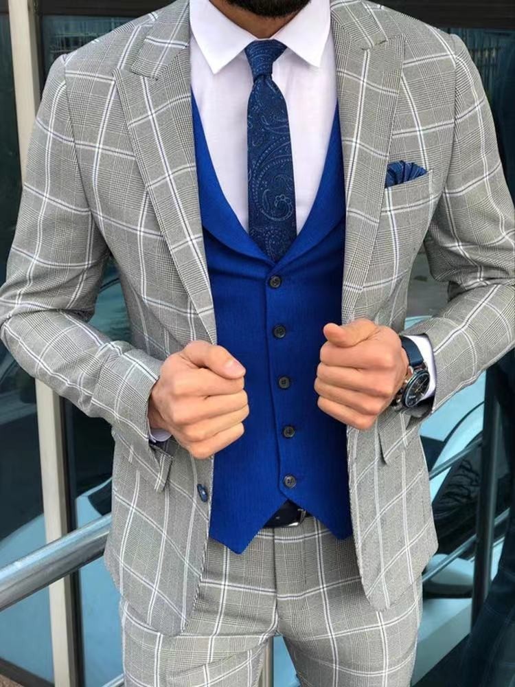 Cross-border foreign trade hot-selling spring and autumn new digital printing plaid men's casual suits and casual jackets - Image 34