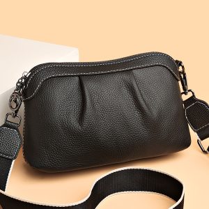 Genuine leather women's bag 2023 new style fashion shoulder bag first layer cowhide ladies messenger bag large capacity cloud bag