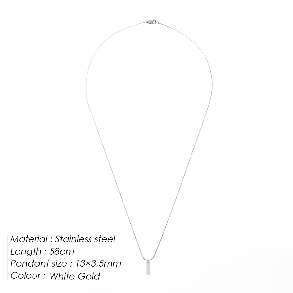 Chihang Jewelry Cross-border Premium Stainless Steel Necklace for Men: Simple Luxury Design, Square Chain, 18K Gold, Titanium Steel - Image 3