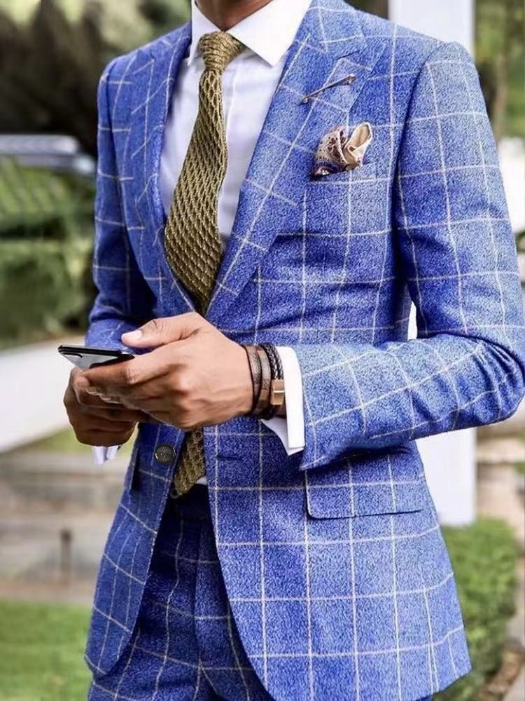 Cross-border foreign trade hot-selling spring and autumn new digital printing plaid men's casual suits and casual jackets - Image 29