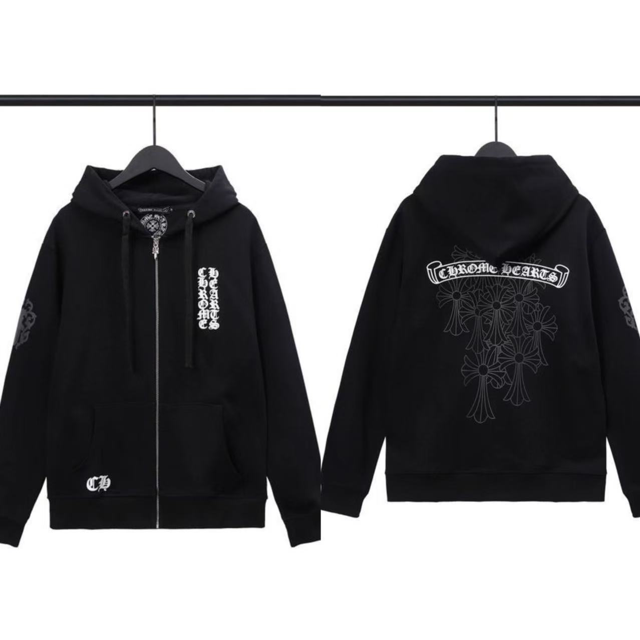 2026 New Cross-Border CH Hoodie Cross Horseshoe Couple Zipper Hooded Sweatshirt Jacket Trendy Brand 30/1 - Image 8