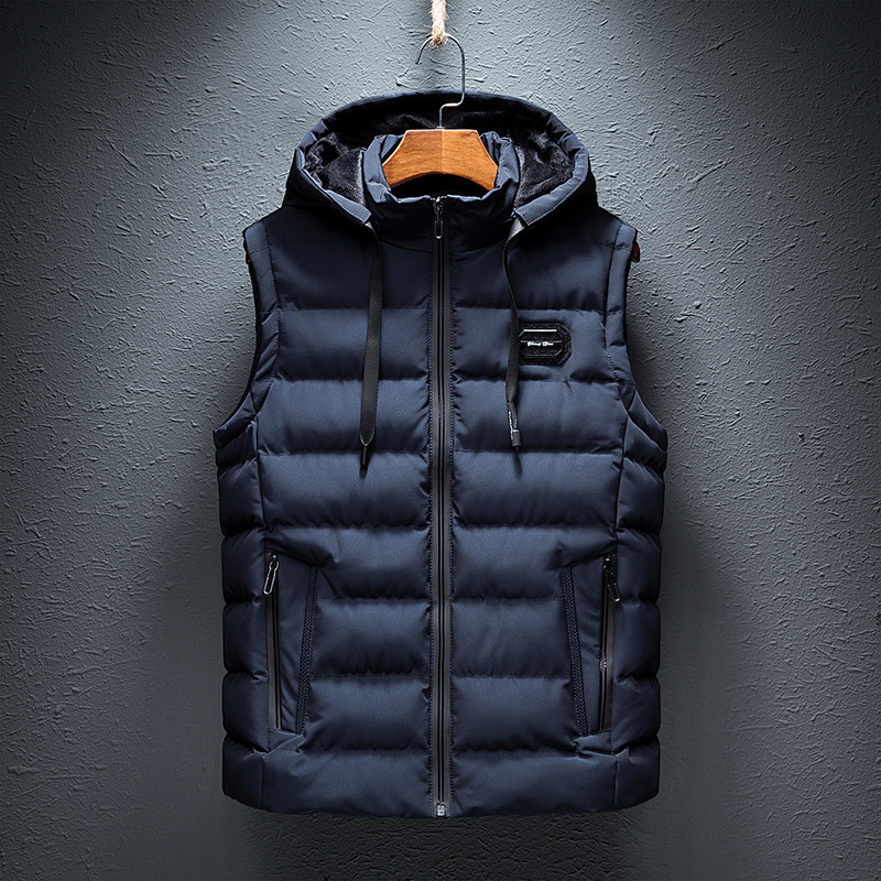 1808 factory direct sales of new men's waistcoat padded Korean style slim jacket thickened warm vest men's clothing - Image 7