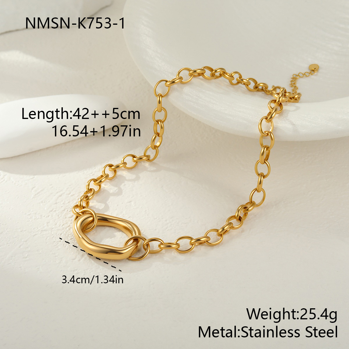 Cross-border European and American style personalized geometric hollow stainless steel necklace, bracelet, earring jewelry set, versatile ring wholesale - Image 12
