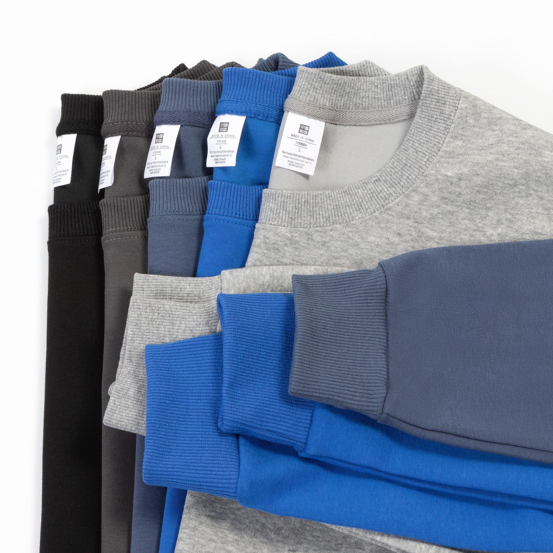 Cross-border European and American heavy loose solid color men's round neck blended cotton double-sided sweater women's Korean version of casual long sleeve couple - Image 4