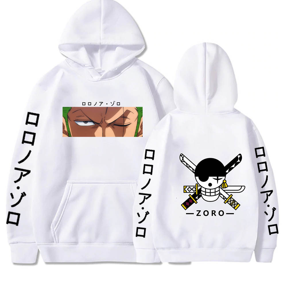 Mode Herenkleding Roronoa Zoro Ogen Hoodie Eendelig Anime Pullover Unisex Herfst Winter Sweatshirt Hiphop - Image 2