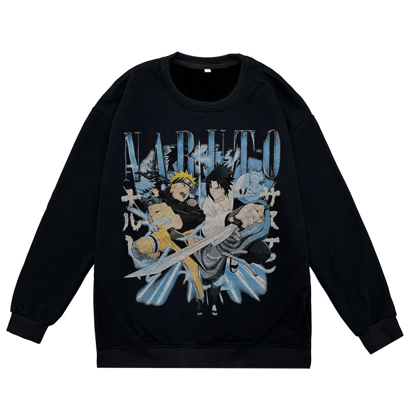 2023 autumn and winter new NARUTO Naruto peripheral printed round neck sweatshirt casual loose men's pullover - Image 5