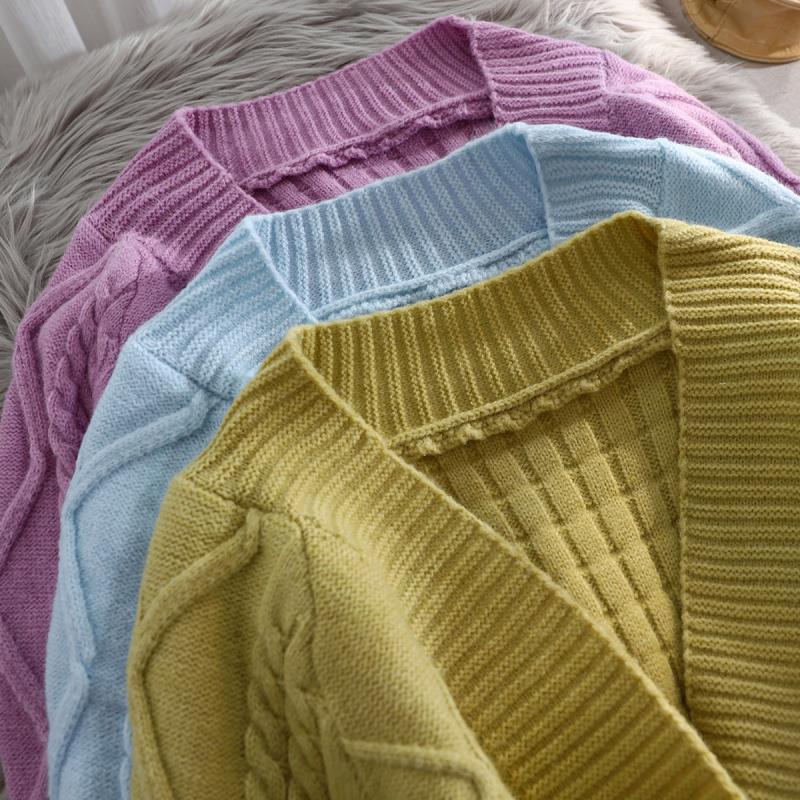 Free shipping Xiaoxiangfeng short knitted cardigan women's autumn new style Korean loose lazy lantern sleeve sweater - Image 7