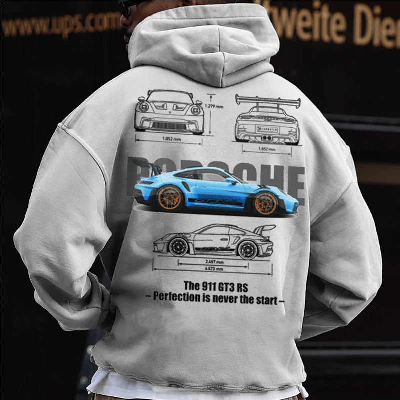 StreetcarHoodiePrintsMen Car Print Trendy Hoodie Loose Casual Versatile Hoodie - Image 51