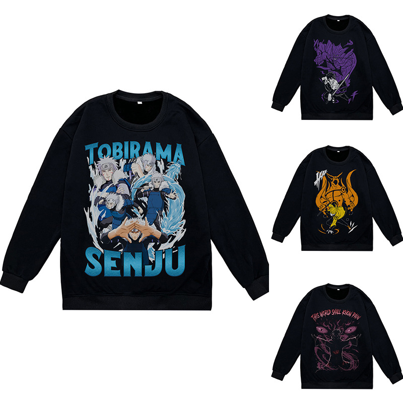 2023 autumn and winter new NARUTO Naruto peripheral printed round neck sweatshirt casual loose men's pullover - Image 6