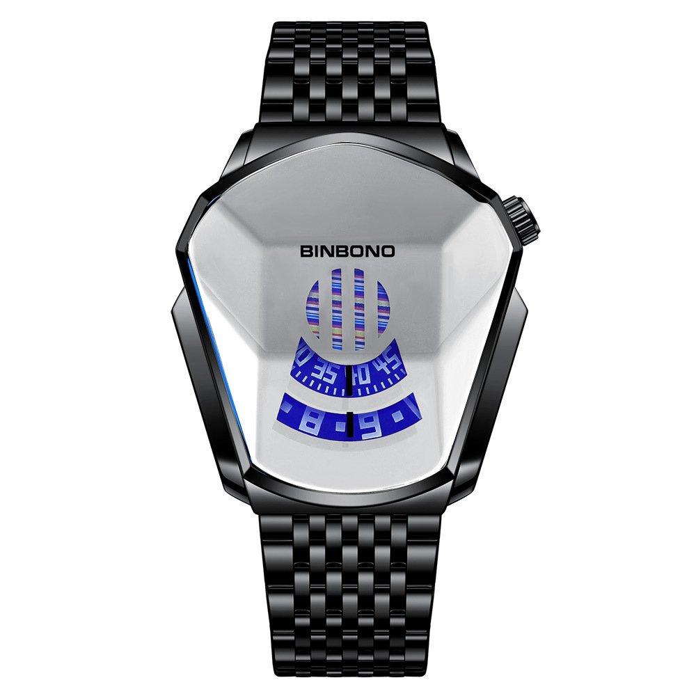 Cross-border shrimp skin men's watch trend shopee watch style locomotive concept watch men's live black technology watch - Image 10