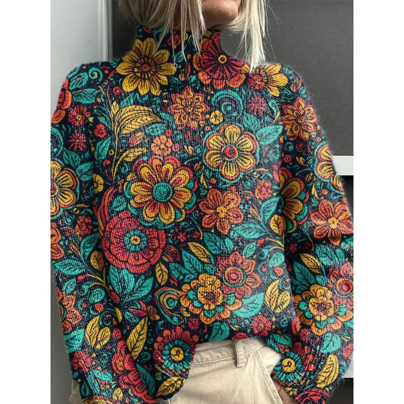 New Christmas Abstract Print Casual Cape Cardigan Sweater for Foreign Trade and Cross-Border - Image 39