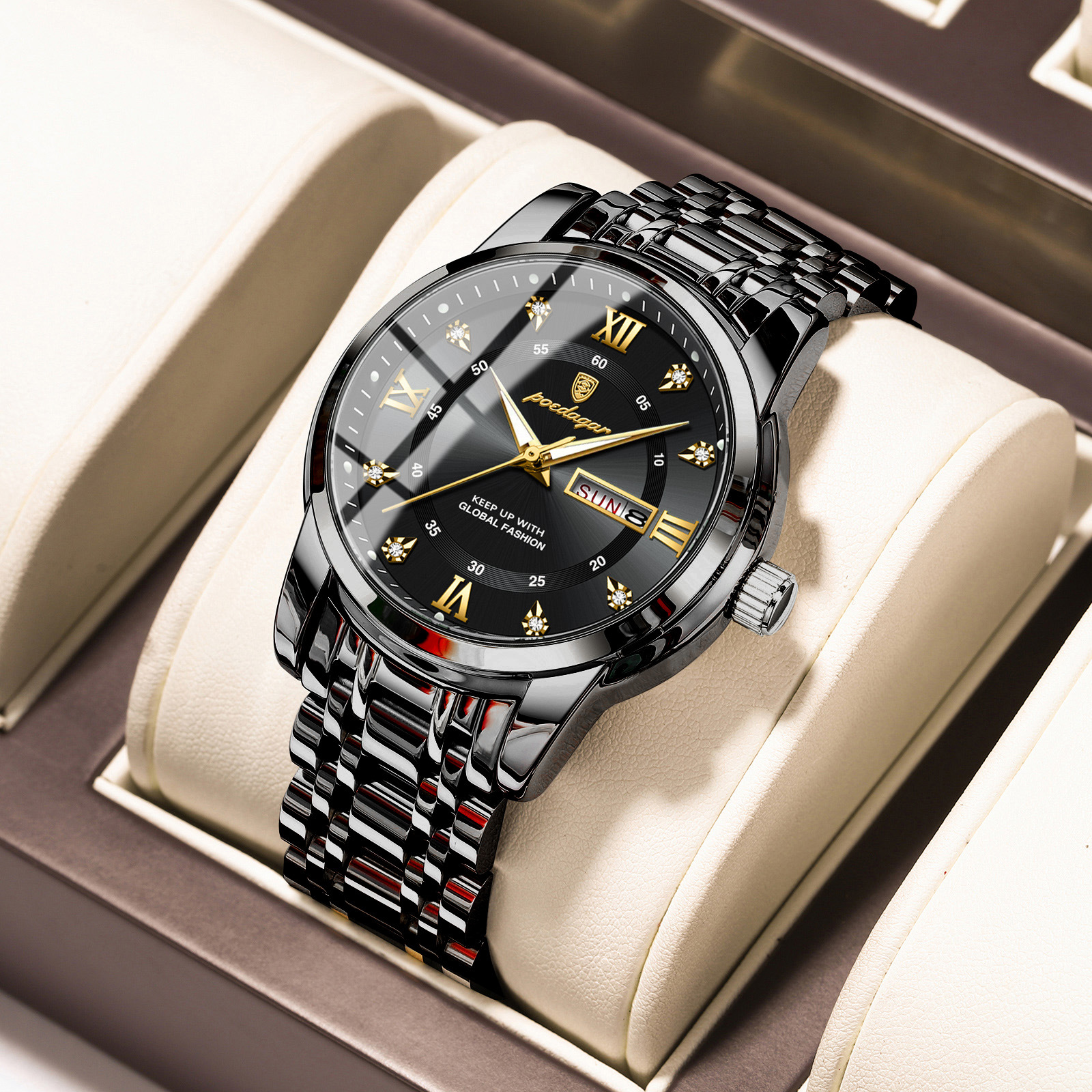 Swiss brand waterproof new men's watch dual calendar luminous quartz watch live broadcast foreign trade hot sale one piece drop shipping - Image 15