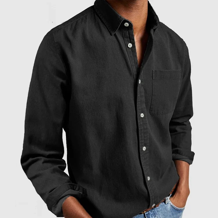 2024 Cross-border Foreign Trade E-commerce New Amazon Independent Station Men's Shirt New Long Sleeve Lapel Men's Shirt - Image 3