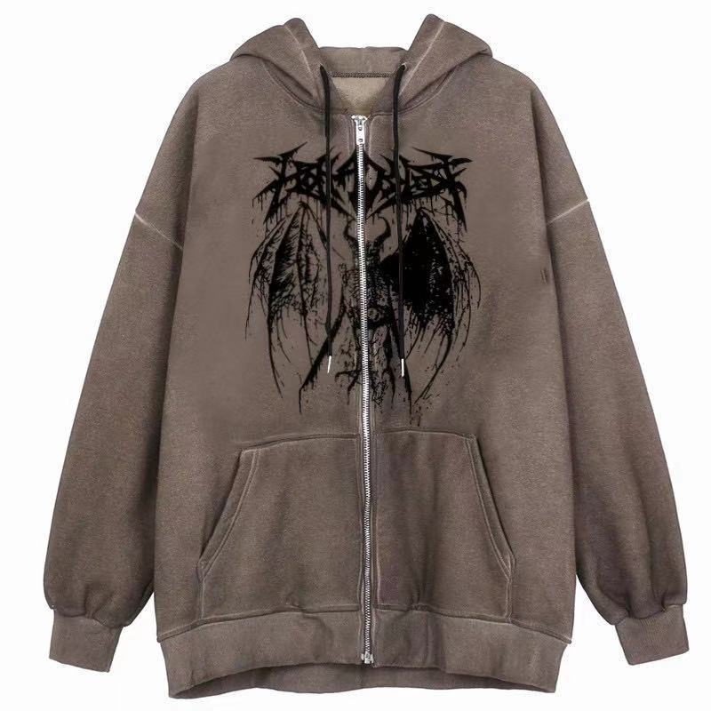 2021 European and American new hoodie sweatshirt women's loose street sports zipper cardigan y2k jacket women - Image 21