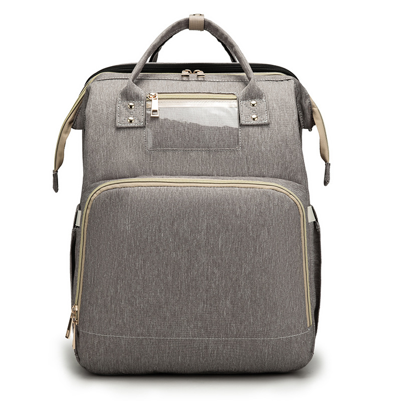 Factory cross-border new upgraded folding bed mommy bag portable multi-functional double-shoulder mother backpack mother and baby bag bed - Image 10