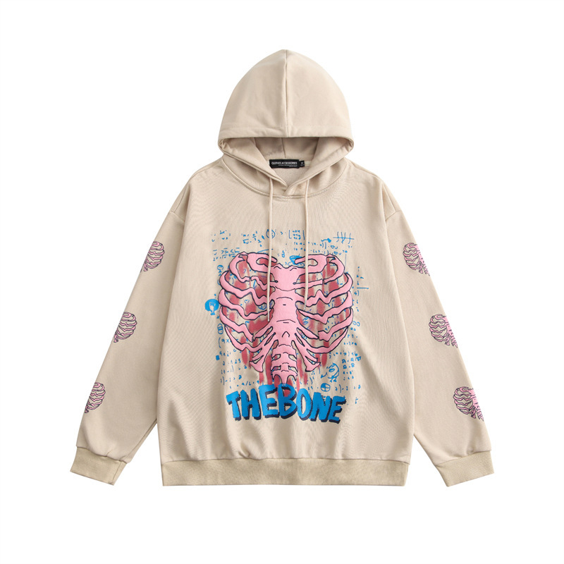 wish cross-border supply batch hoodie sweater bone dark y2k zipper plus velvet clothes - Image 12