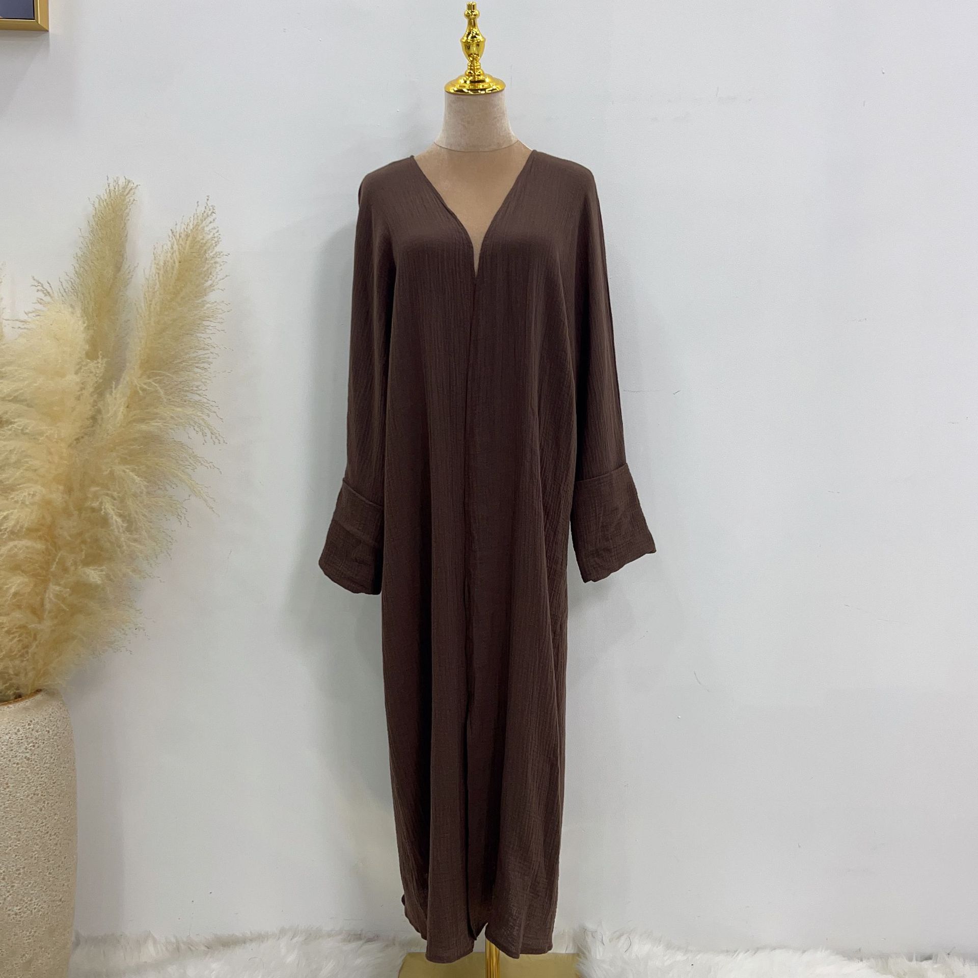 2023 Loriya AliExpress Amazon Dubai Turkey Solid Color Cotton Casual Large Size Cardigan LR600 - Image 11