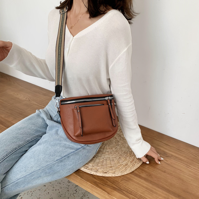 Bag women's bag 2022 new fashion ins Korean version ladies shoulder Messenger bag soft leather small bag casual saddle bag - Image 9