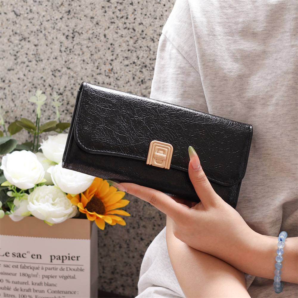 PRETTYZYS Korean Style New Arrival: Simple Solid Color Fashionable High-End Versatile Large Capacity Long Wallet - Image 7