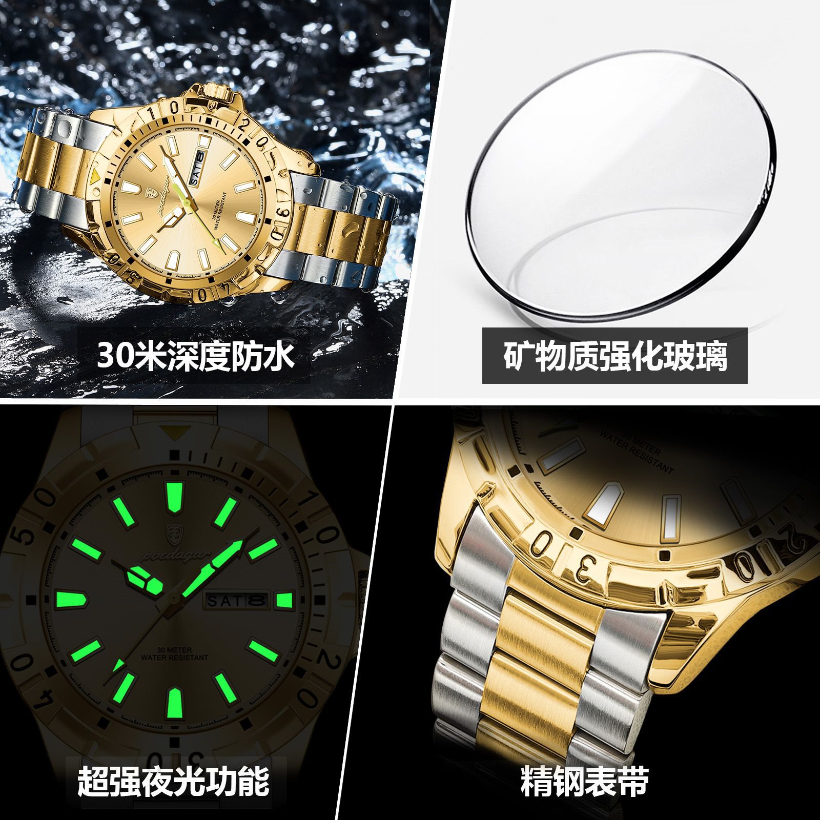 Swiss brand's new luxury men's watch, a super luminous quartz wristwatch, is a hot-selling item for live streaming and export, available for dropshipping. - Image 2