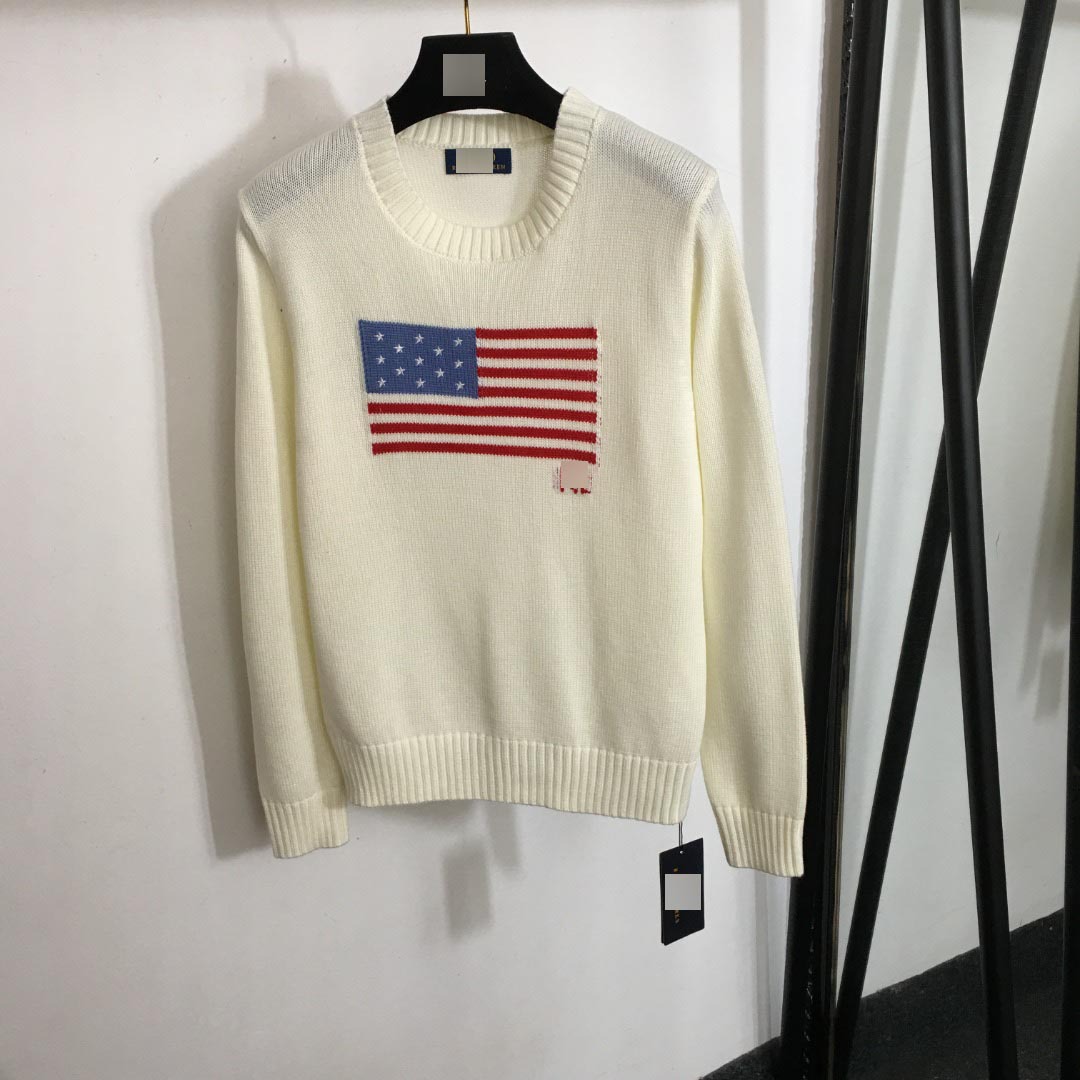 2026 Shenzhen Nanyou High-End Cross-Border Women's Clothing New Style American Flag Pattern Round Neck Pullover Long Sleeve Wool Knit Sweater - Image 2