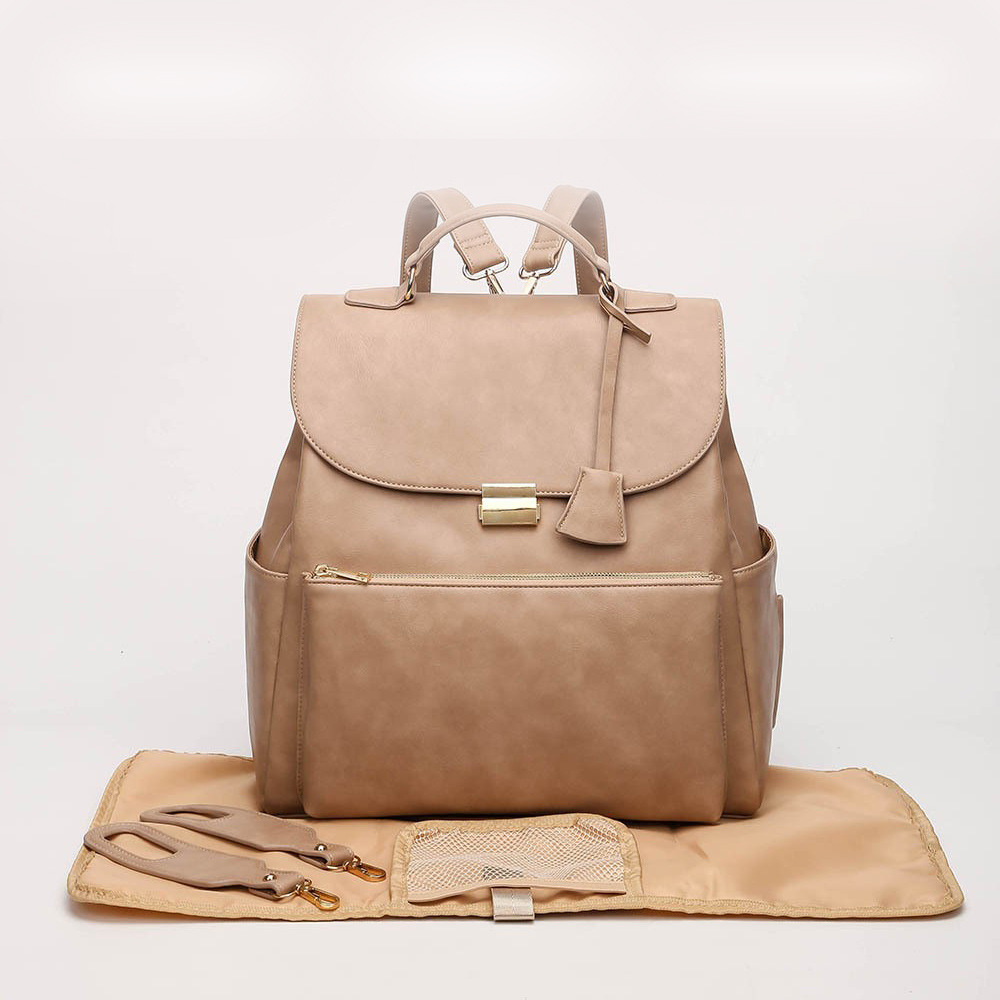 Factory direct supply of new style mommy bag backpack with lock European and American fashion mother and baby bag direct supply wholesale mother and baby mummy backpack - Image 4