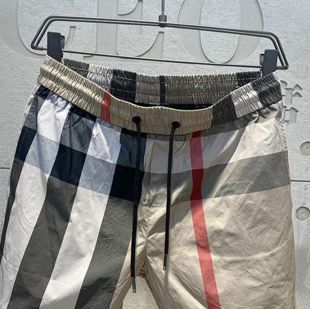 New summer men's shorts beach pants sports casual shorts simple digital printing workwear plaid pants men - Image 4