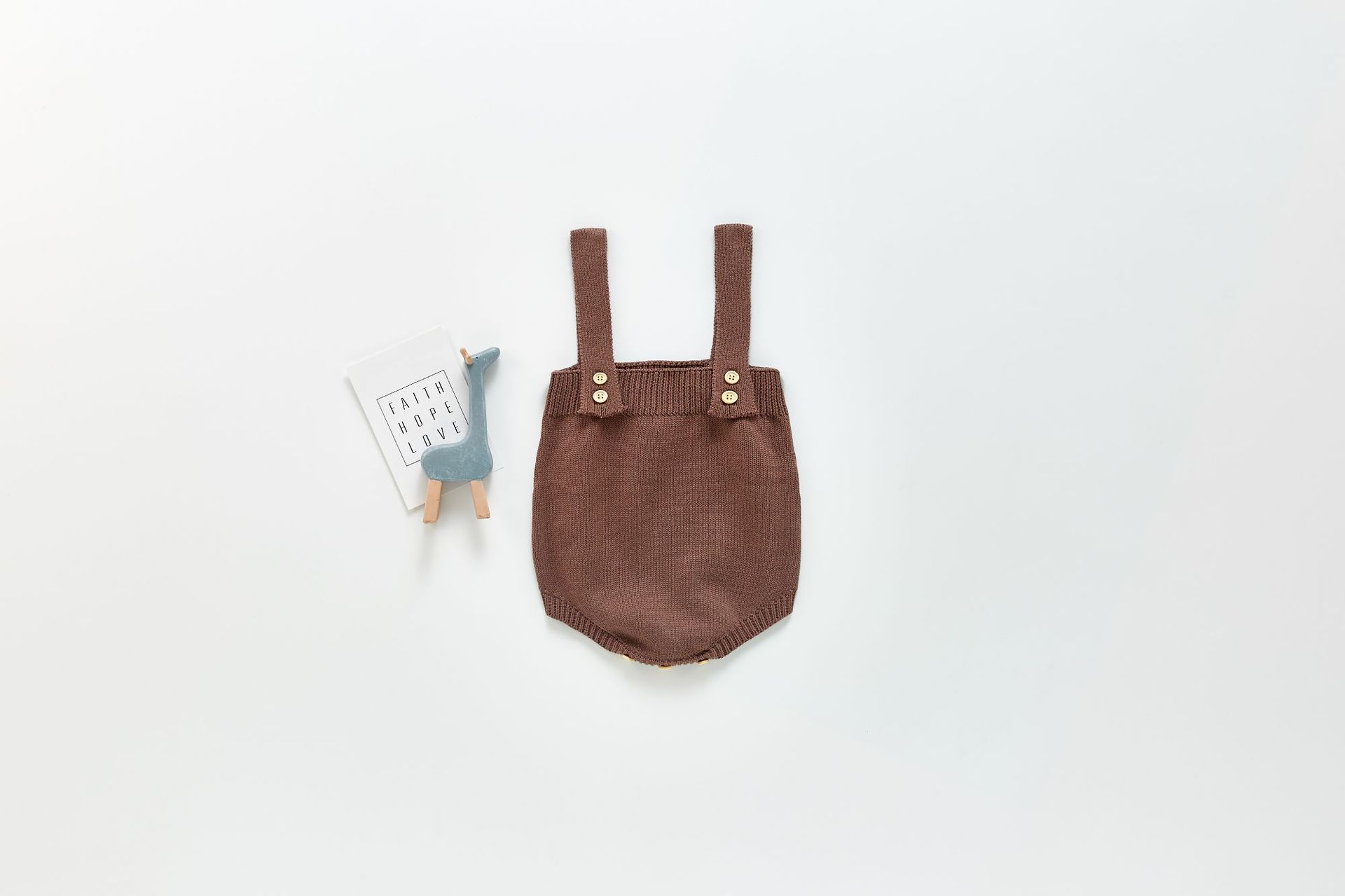 2023 autumn new baby and young children's suspender romper solid color foreign style knitted suspender jumpsuit with fart cover - Image 9