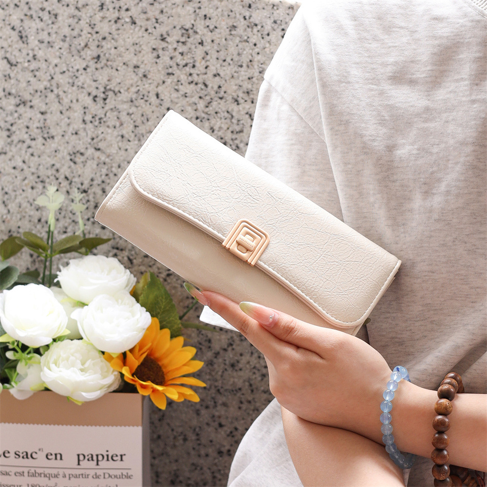 PRETTYZYS Korean Style New Arrival: Simple Solid Color Fashionable High-End Versatile Large Capacity Long Wallet - Image 9