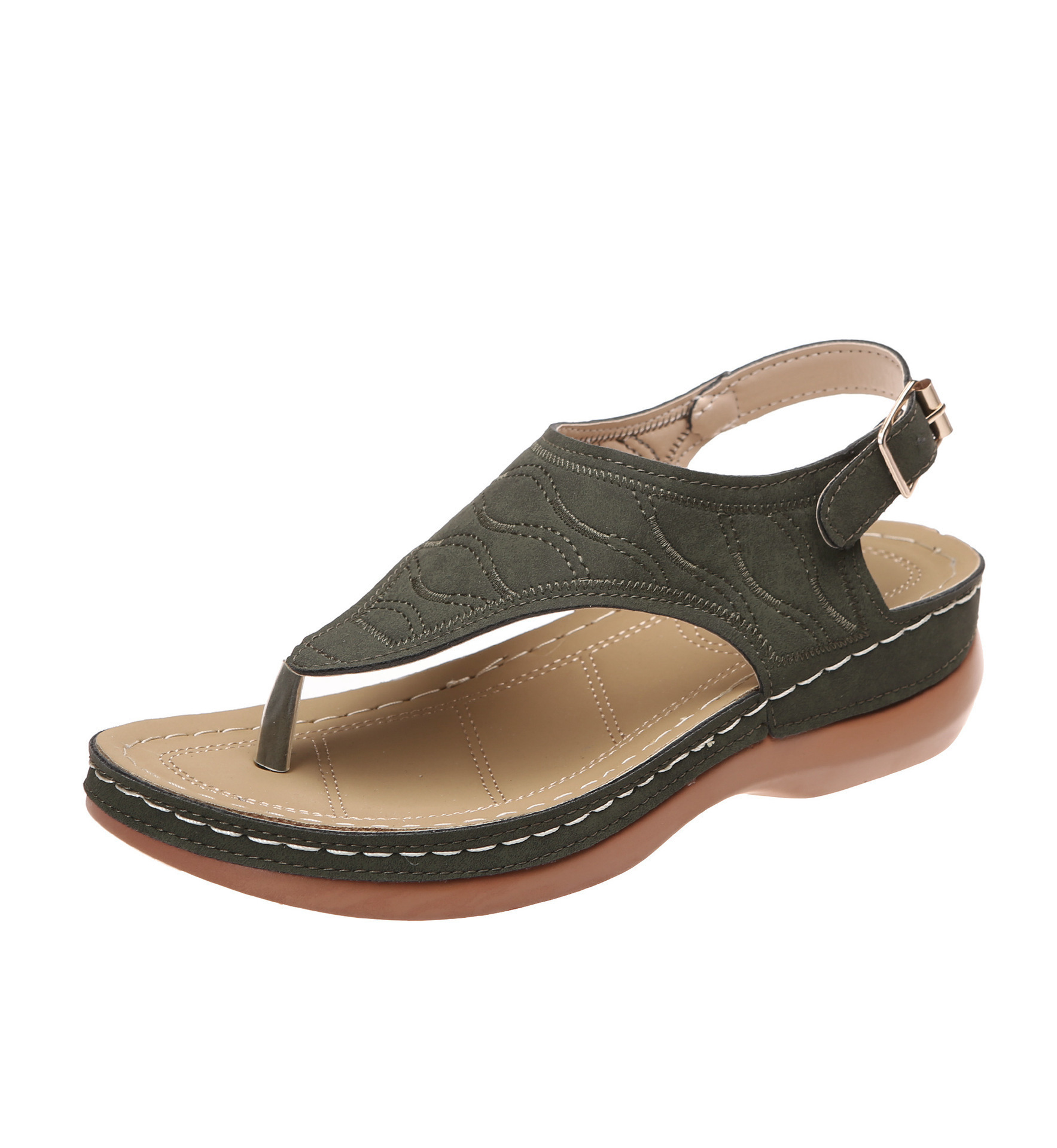 wish cross-border spot women's shoes 2021 new Roman style buckle strap women's sandals foreign trade 43 large size sandals - Image 9